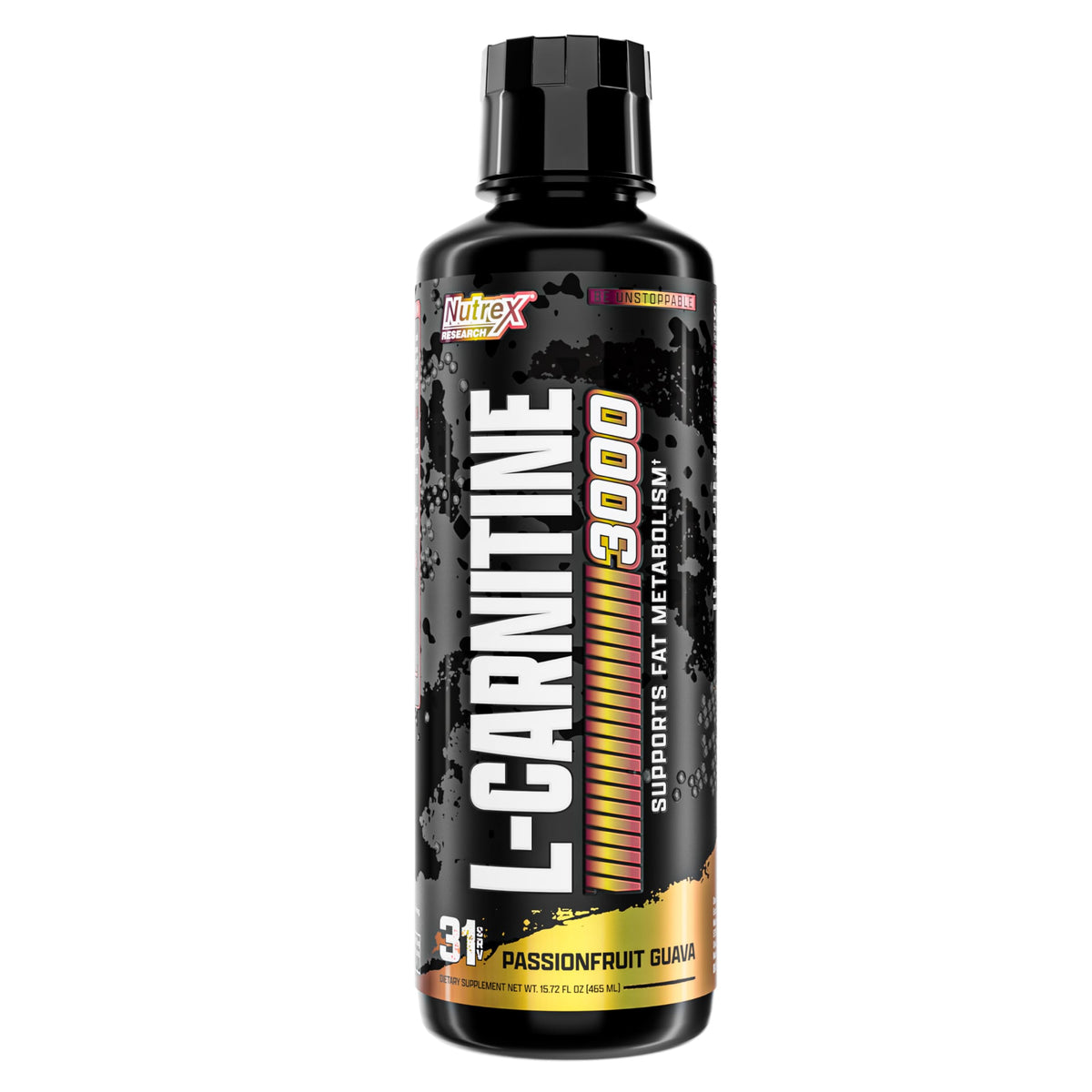 Nutrex Liquid Carnitine 3000 bottle – Passionfruit Guava label