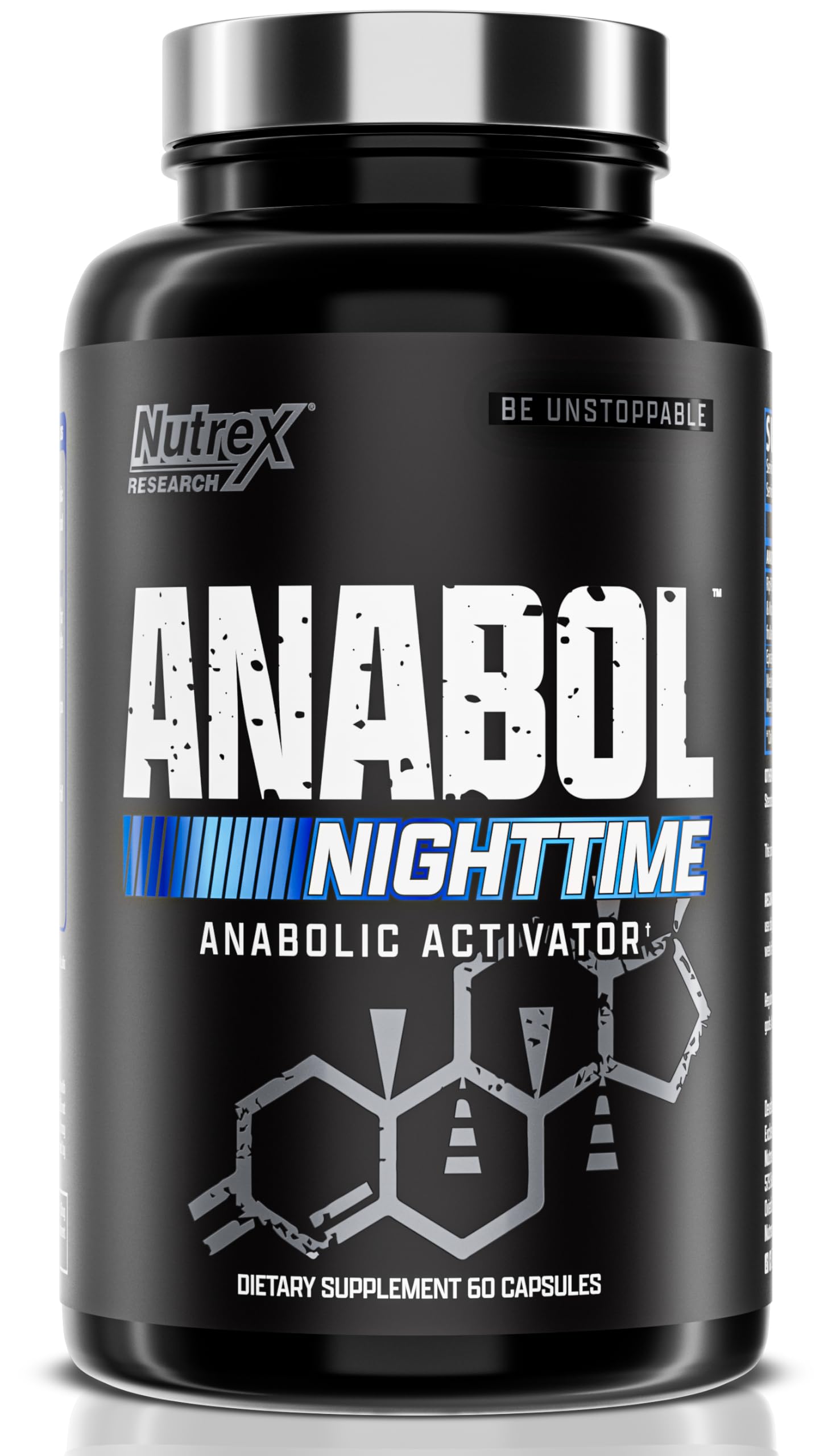 Nutrex Research Anabol PM bottle shown for night time recovery and sleep support