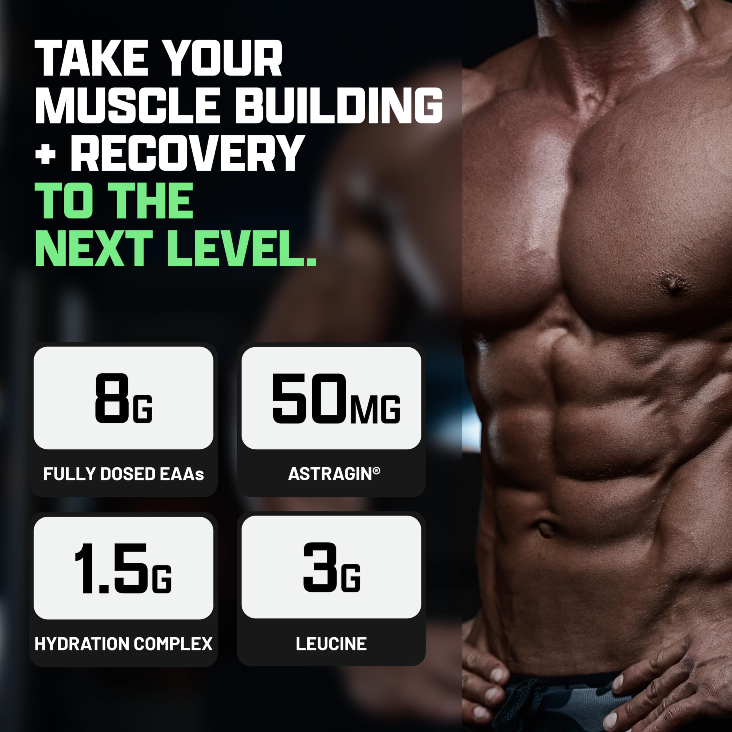 Nutrex Research scoop beside serving to show single-serving size