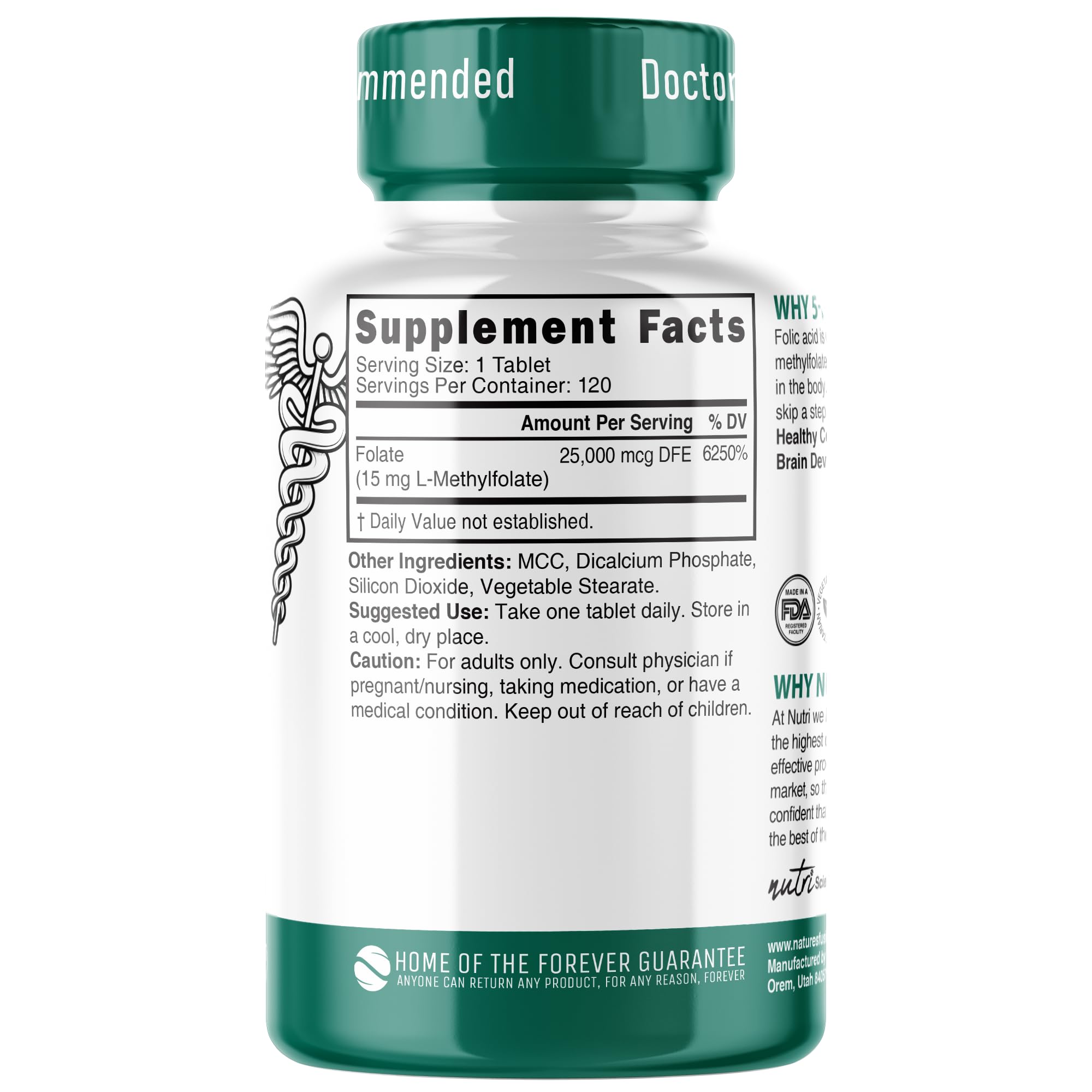 Close-up illustrating bioactive 5-MTHF methylfolate form