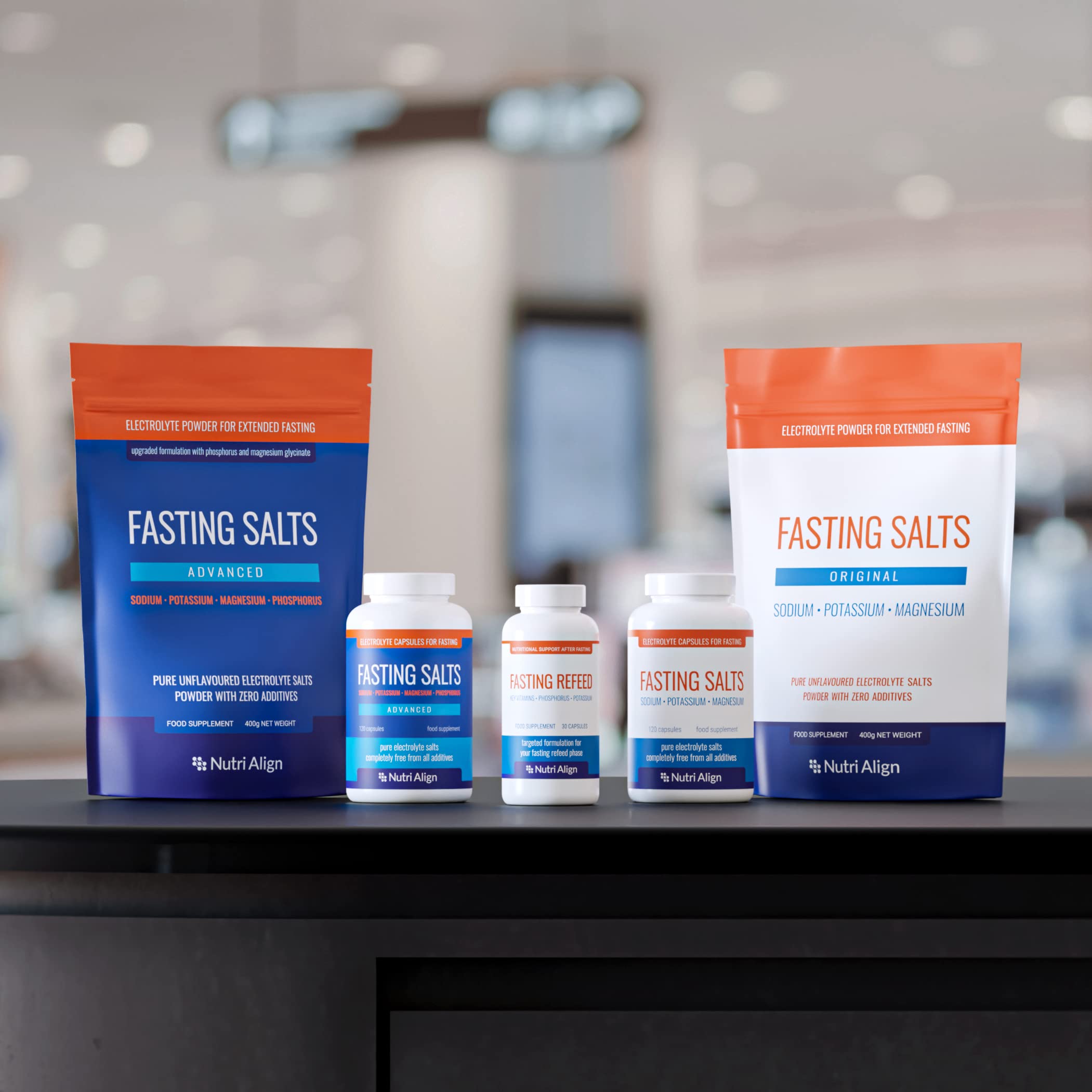 Halal-certified Nutri-Align Fasting Salts packaging and seal