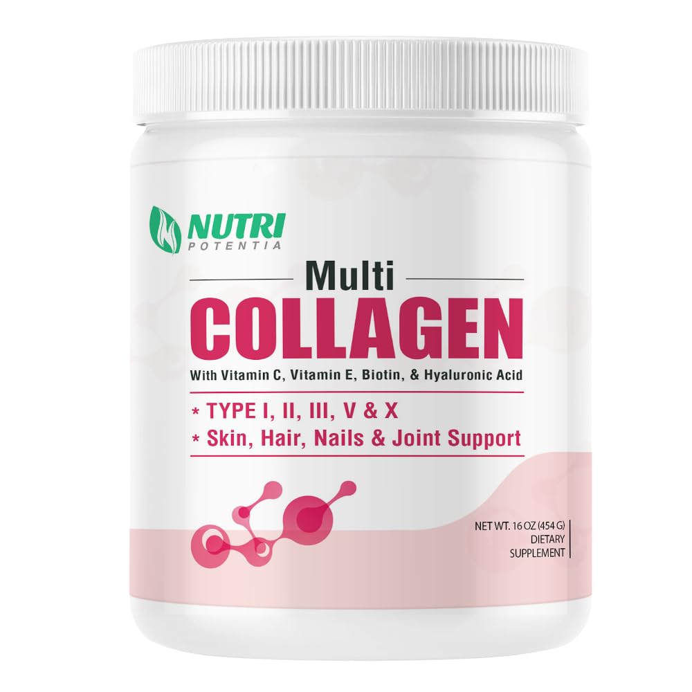 NUTRI POTENTIA Multi Collagen Peptides powder jar label