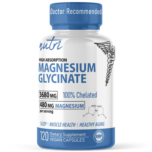 Nature's Fusions Nutri Pure Magnesium Glycinate bottle with 120 capsules
