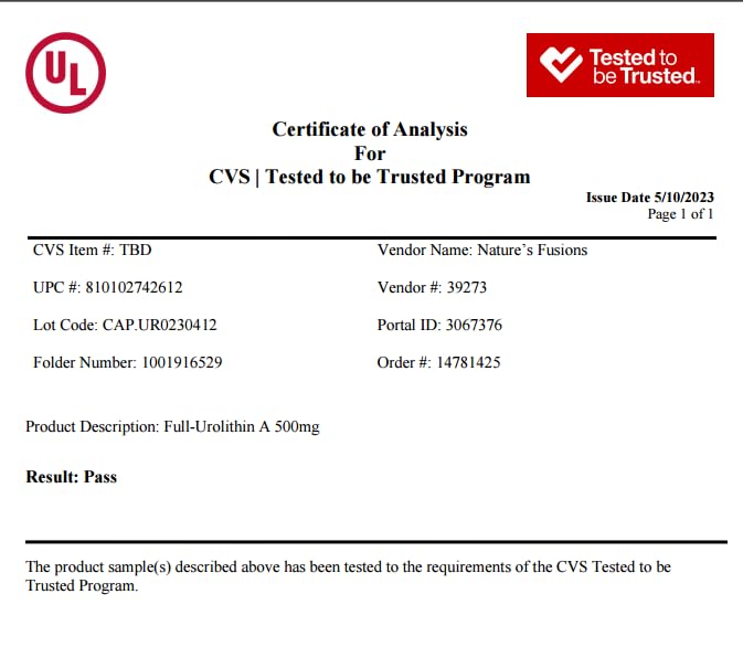 NSF cGMP certified USA manufacturing facility for Nutri Urolithin A