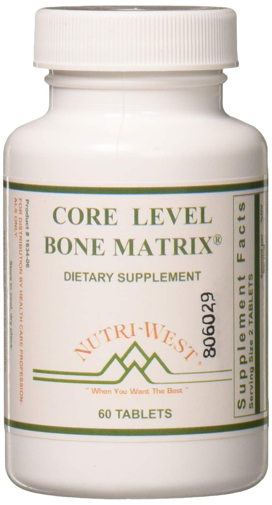 Nutri-West Core Level Bone Matrix 60 Tablets bottle label