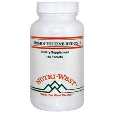 Nutri-West Homocysteine Redux bottle containing 180 tablets