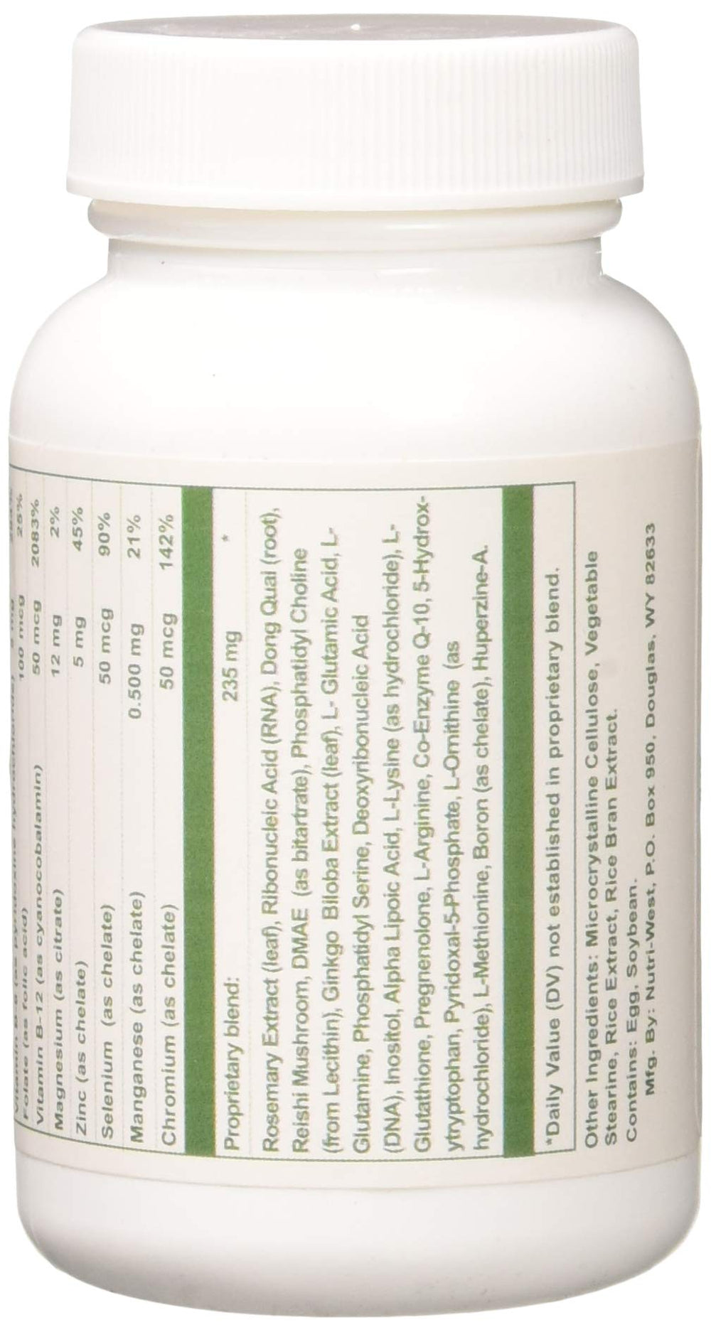 Nutri-West Total Brain 90 bottle - side view