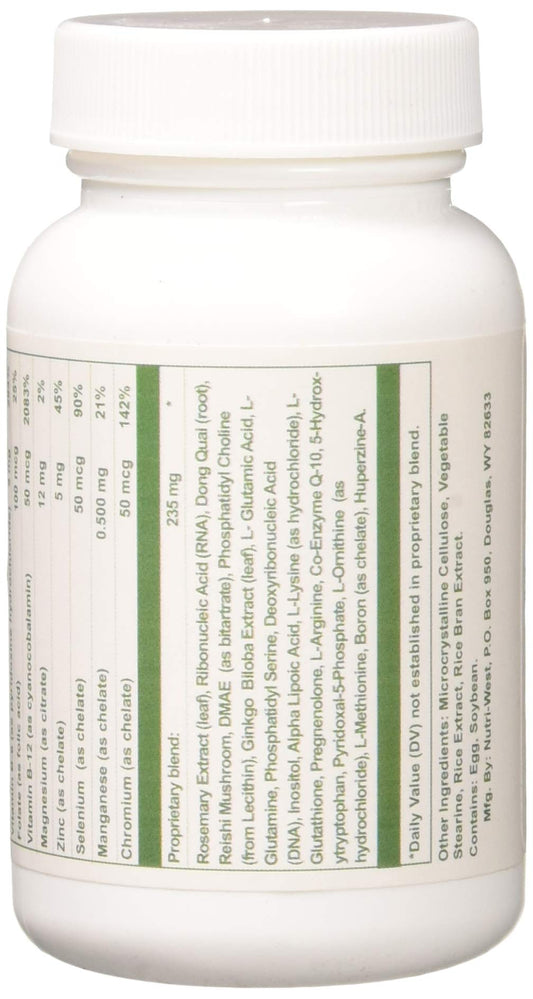 Nutri-West Total Brain 90 bottle - side view