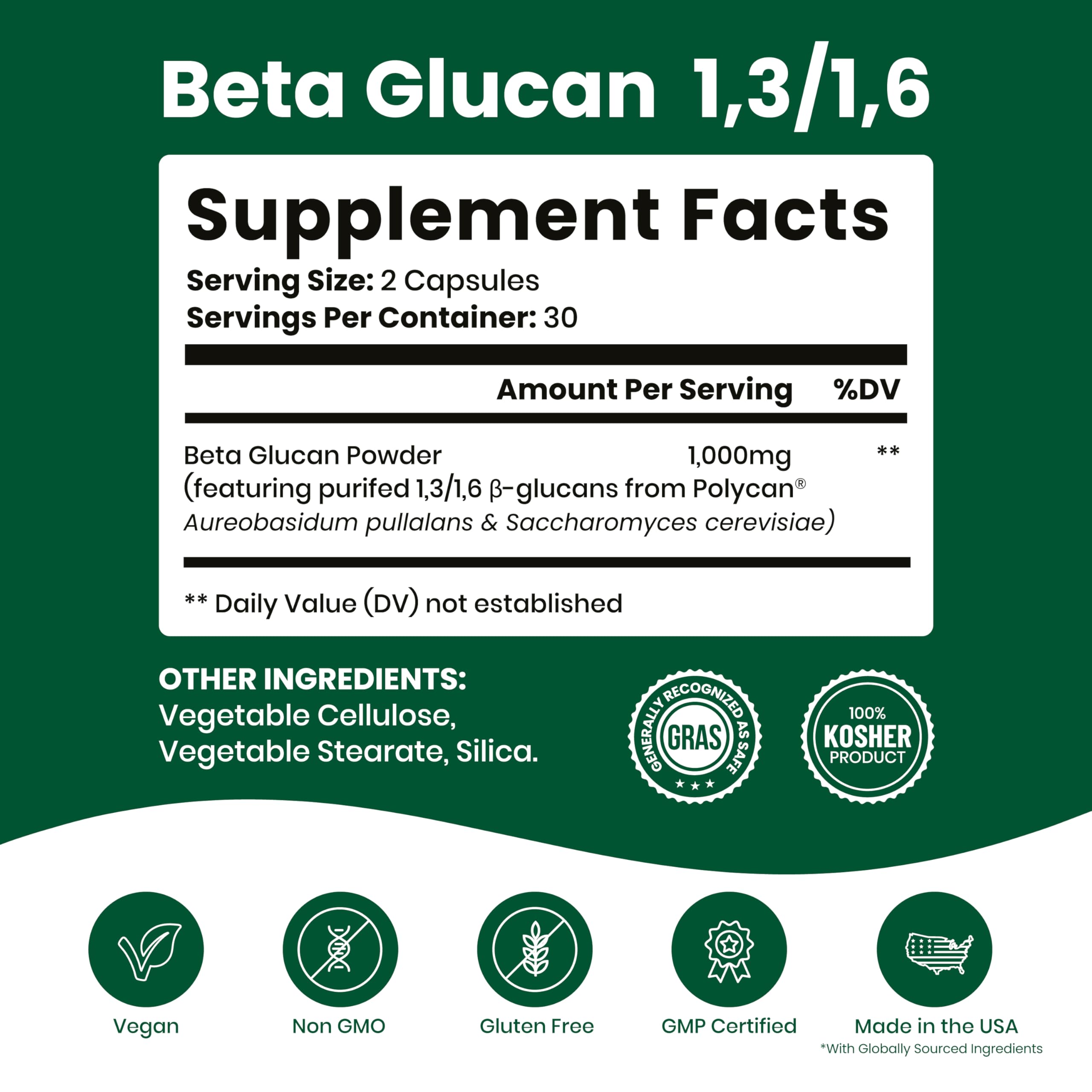 Daily wellness support with natural beta glucan ingredients