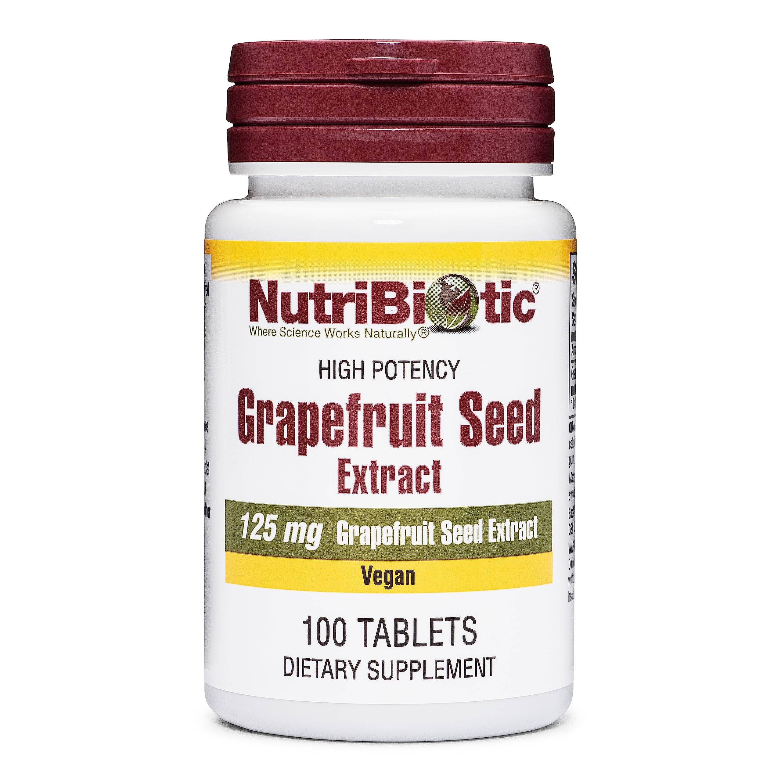 NutriBiotic Grapefruit Seed Extract Tablets 125mg bottle, 100 count