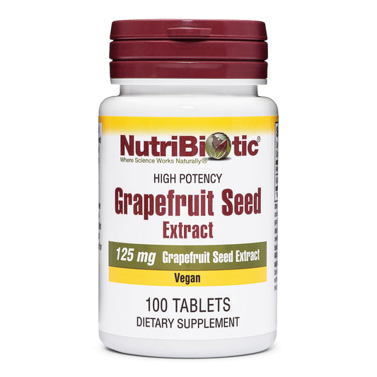 NutriBiotic Grapefruit Seed Extract Tablets 125mg bottle, 100 count