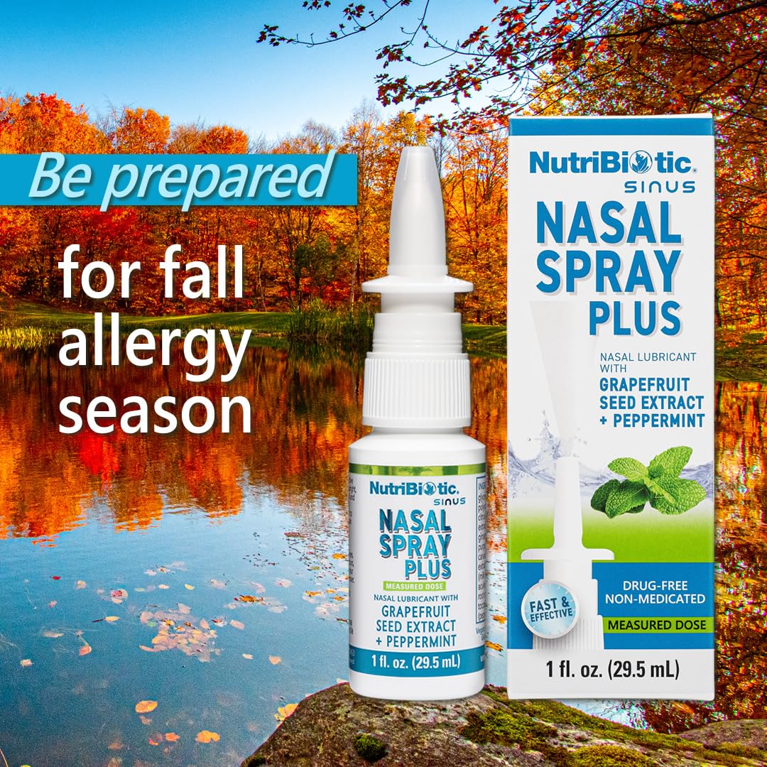 NutriBiotic nasal spray peppermint essence—refreshing botanical note for soothing use.