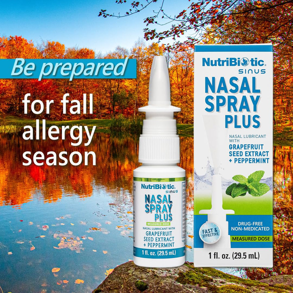 NutriBiotic nasal spray peppermint essence—refreshing botanical note for soothing use.