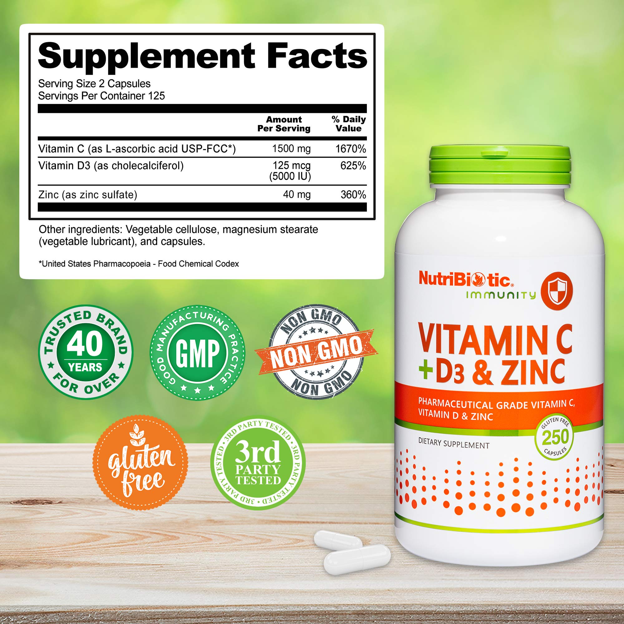 Ingredient highlights: Vitamin C, Vitamin D3, Zinc