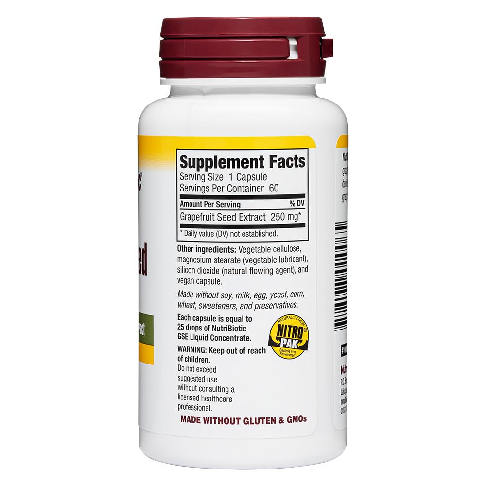 Premium NutriBiotic Grapefruit Seed Extract bottle on white background