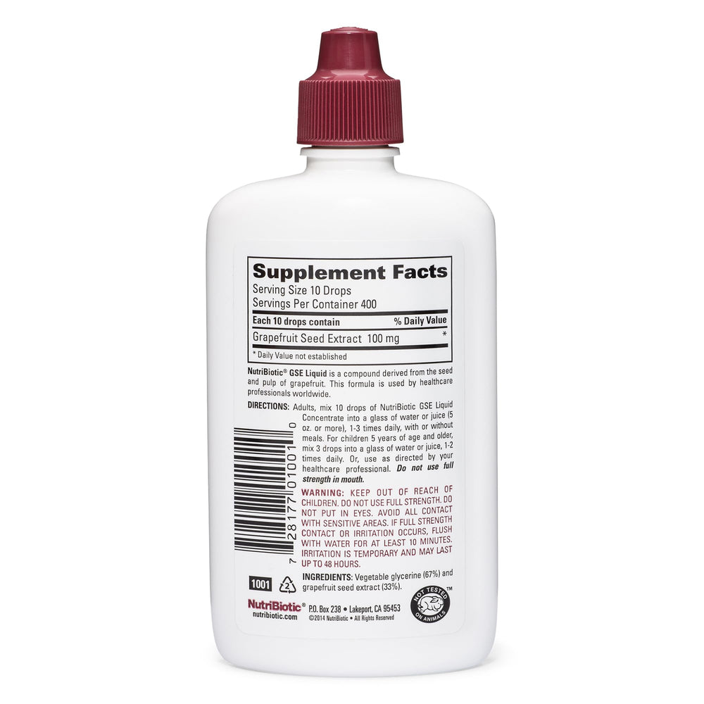 NutriBiotic GSE 4 Oz Liquid bottle side view