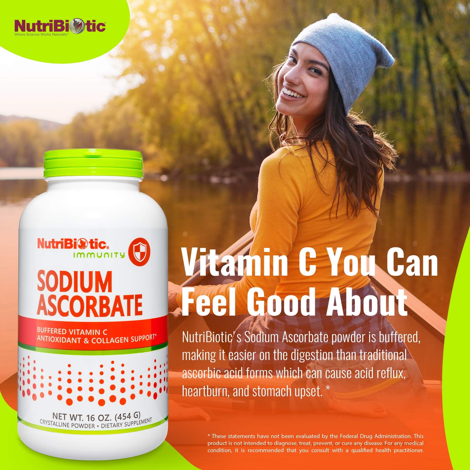 Digestive-friendly Vitamin C powder mixes easily