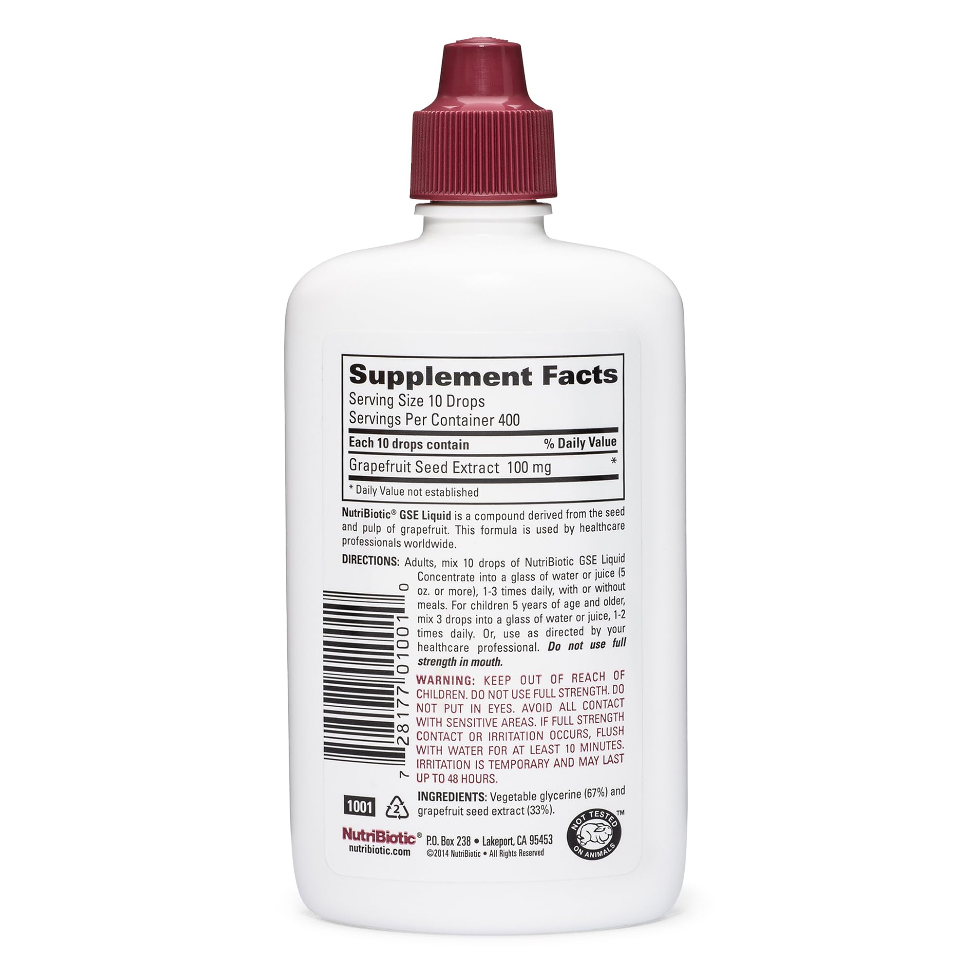NutriBiotic GSE bottle label close-up highlights full bioflavonoids.