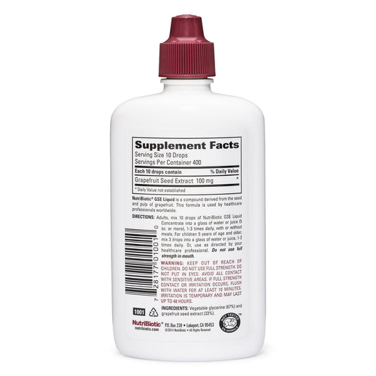 Front label of NutriBiotic GSE