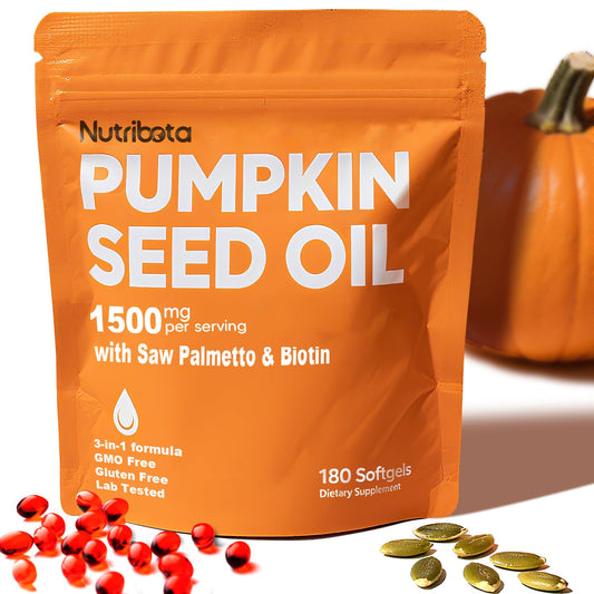 Nutribota Pumpkin Seed Oil Softgel bottle - 180 count