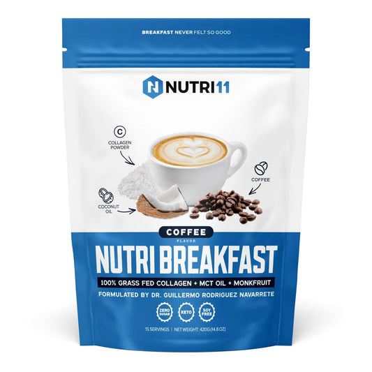 NutriBreakfast Keto Protein Collagen Powder with MCT Oil Coffee flavor – front view
