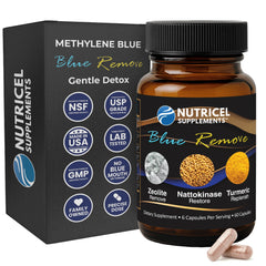 Bottle label of Nutricel Methylene Blue Capsules