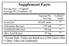 Nutricillin 50 caps ingredients label