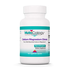 Nutricology Calcium Magnesium Citrate supplement bottle label