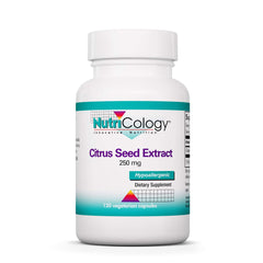 Nutricology Citrus Seed Extract bottle front label with 120 count