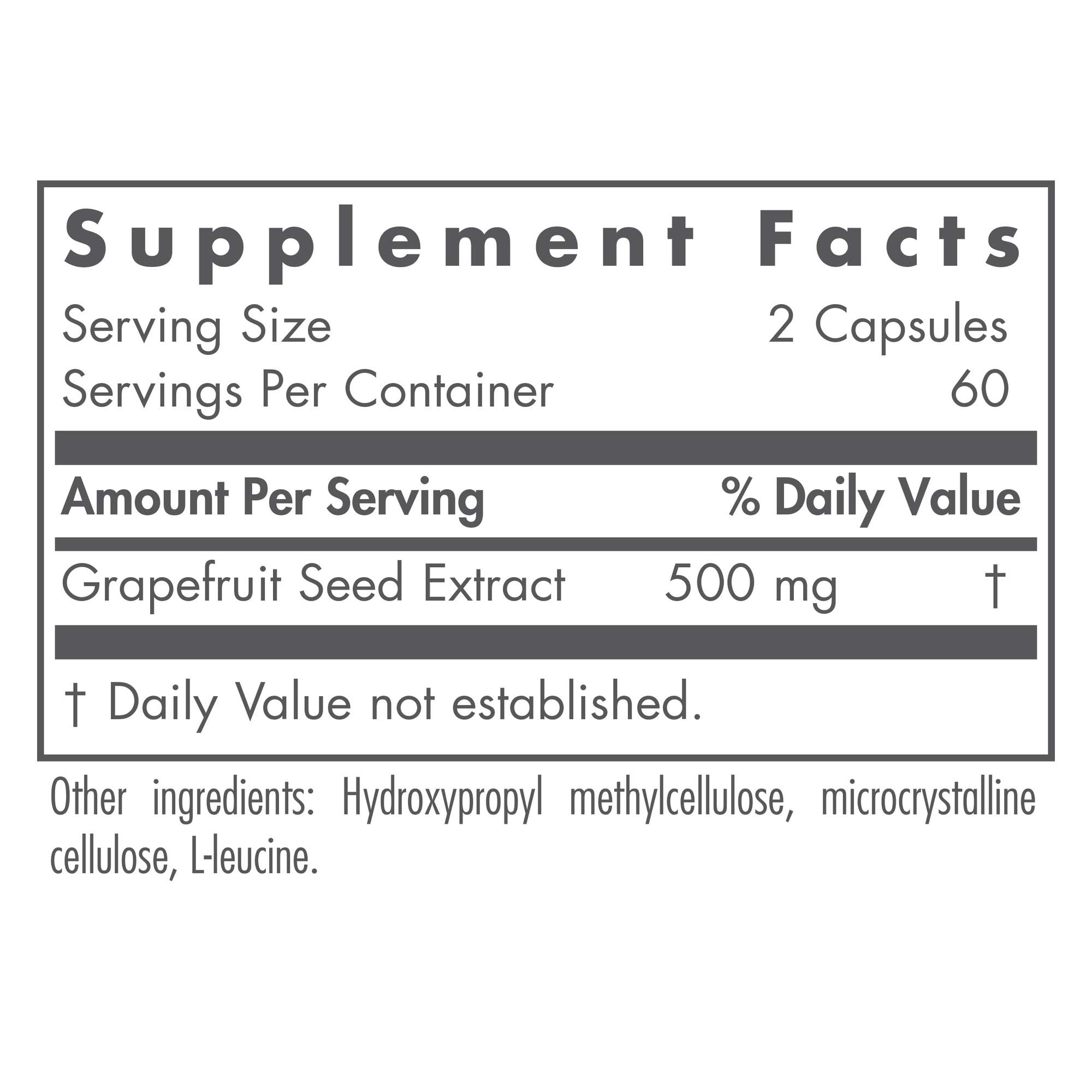 Close-up of grapefruit seed extract capsules