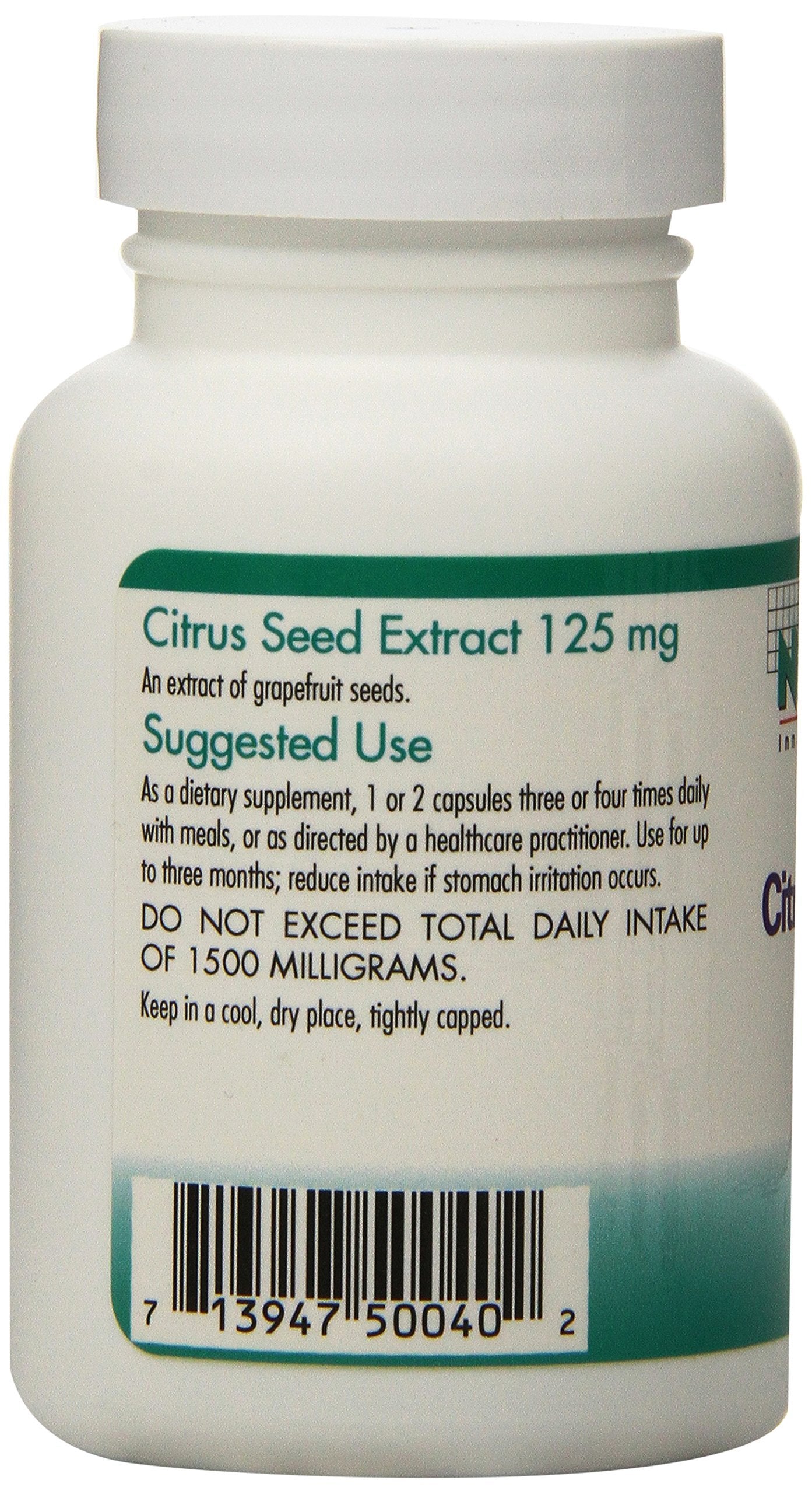 Ingredients panel for Nutricology Citrus Seed Extract
