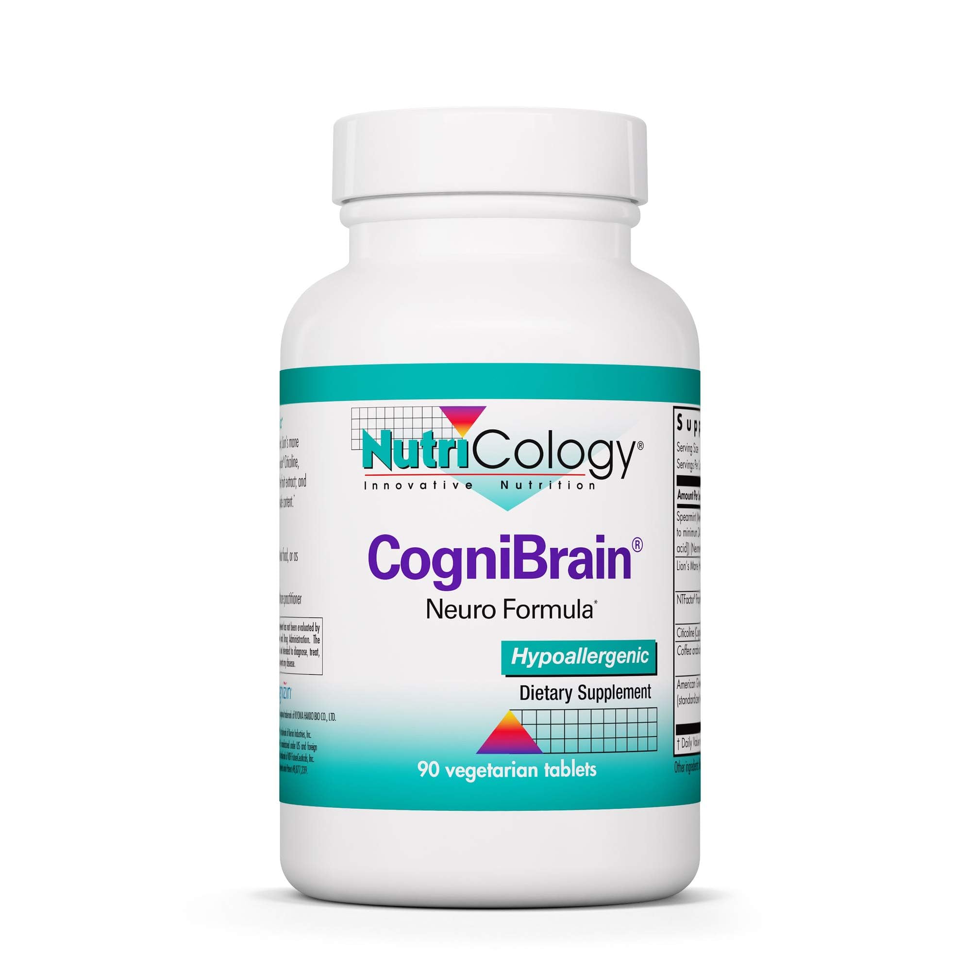 Nutricology Cognibrain bottle with Lion's Mane imagery