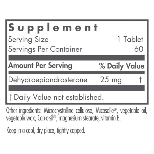 Micronized DHEA 25mg in lipid matrix illustration