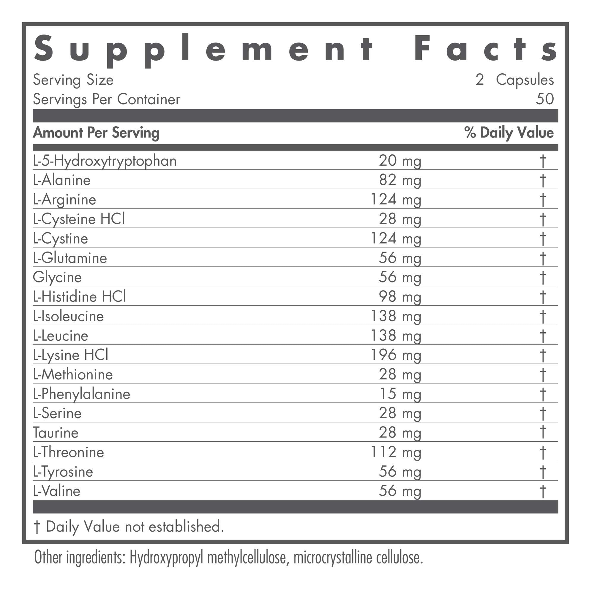 Close-up of free-form amino acids ingredients