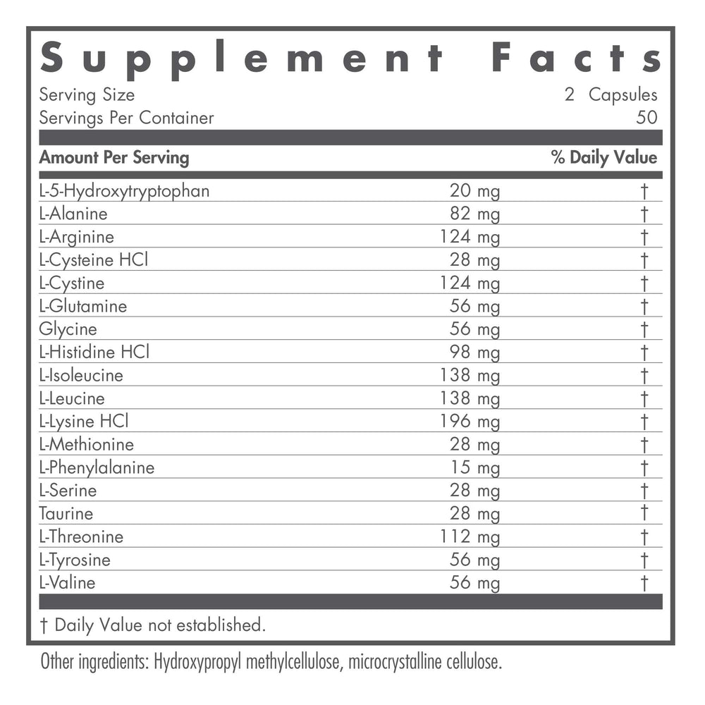 Close-up of free-form amino acids ingredients