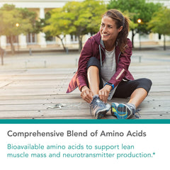 Supplement facts panel showing essential amino acids
