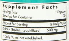 Nutricology Kidney Beef Supplement packaging label