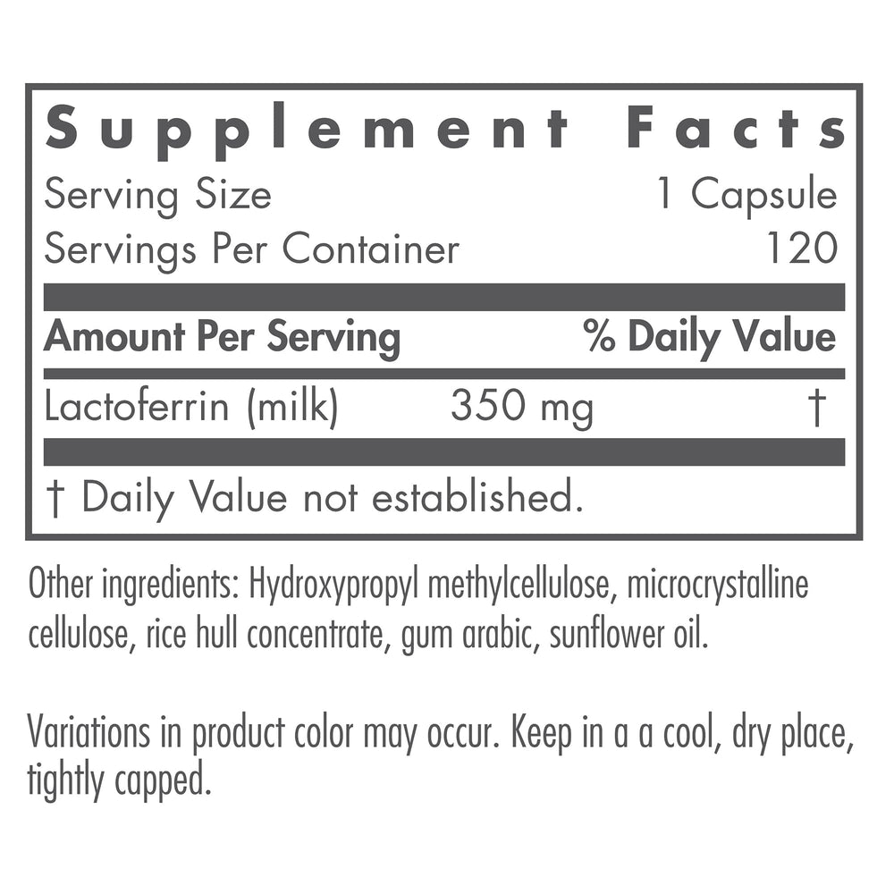 Nutricology Laktoferrin capsules in bottle