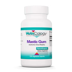 Nutricology mastic gum bottle with capsules for GI support