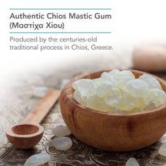 Nutricology mastic gum label showing ingredients and allergen-free formulation