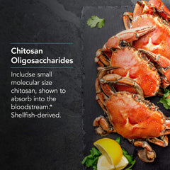 Close-up of 1800mg chitosan oligosaccharide capsules