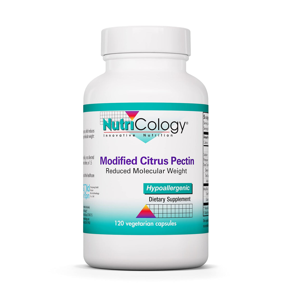 Bottle label: Nutricology Modified Citrus Pectin Supplement