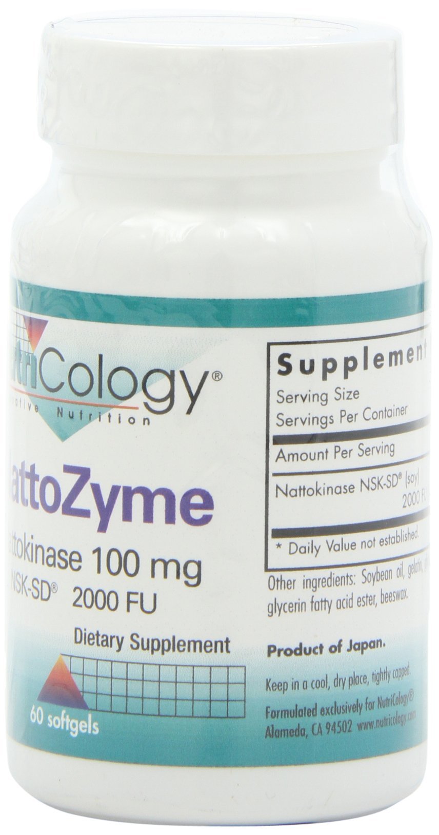 Packaging of NattoZyme NSK-SD 2000 FU softgels