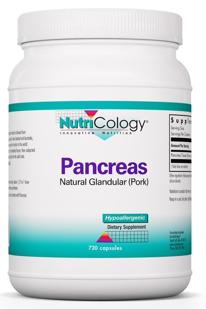 Nutricology Pancreas Dietary Supplement bottle label