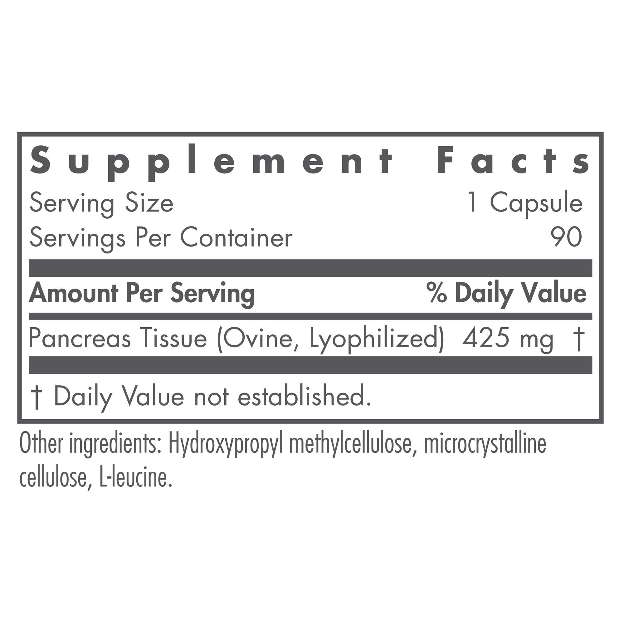 Nutricology Pancreas Lamb Supplement bottle cap close-up