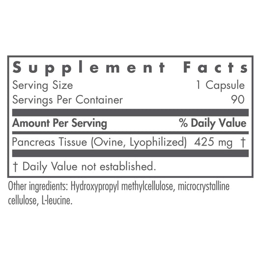 Nutricology Pancreas Lamb Supplement bottle cap close-up