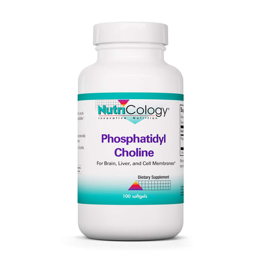Nutricology phosphatidylcholine softgels bottle with 1540mg label - 100 count