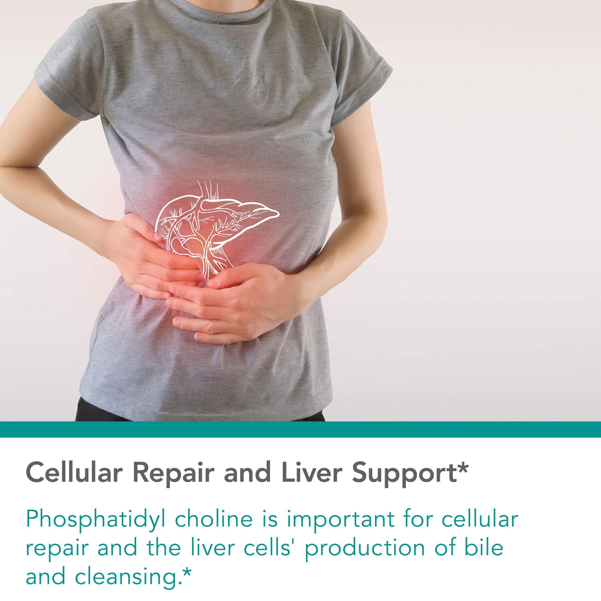 Front view of Nutricology phosphatidylcholine bottle highlighting liver support