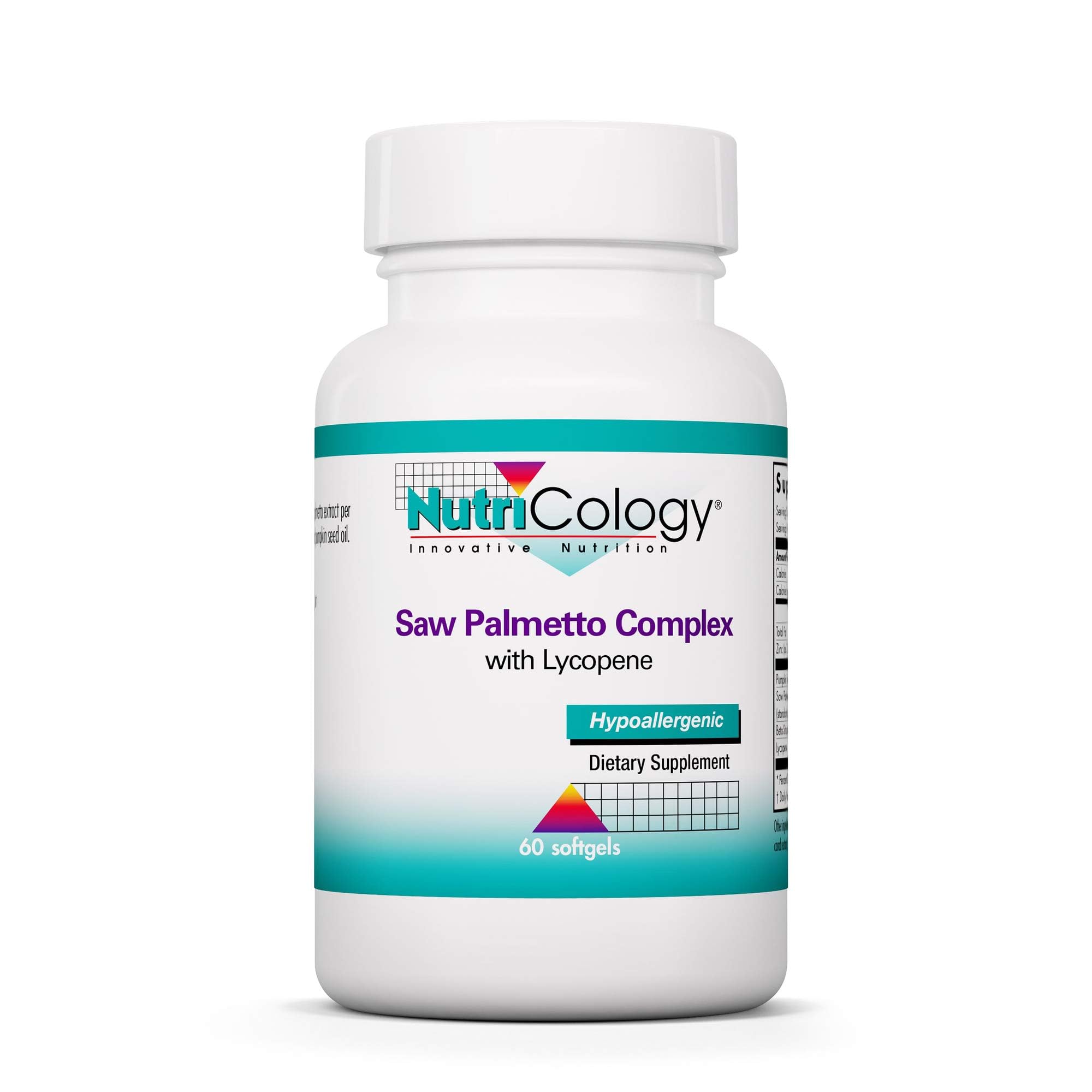 Nutricology Saw Palmetto Complex Softgels bottle, front view