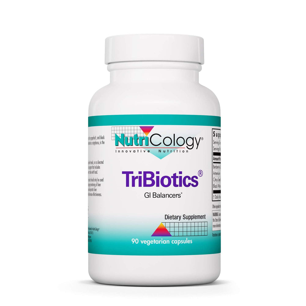 Nutricology Tribiotics bottle label - GI balancing formula